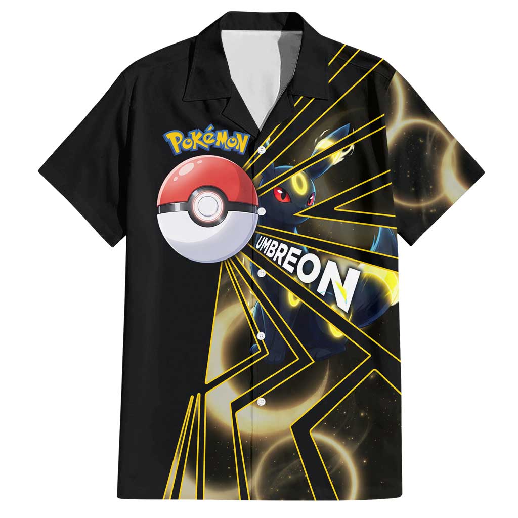 Umbreon Poké Hawaiian Shirt Lunar Eclipse Comic Style