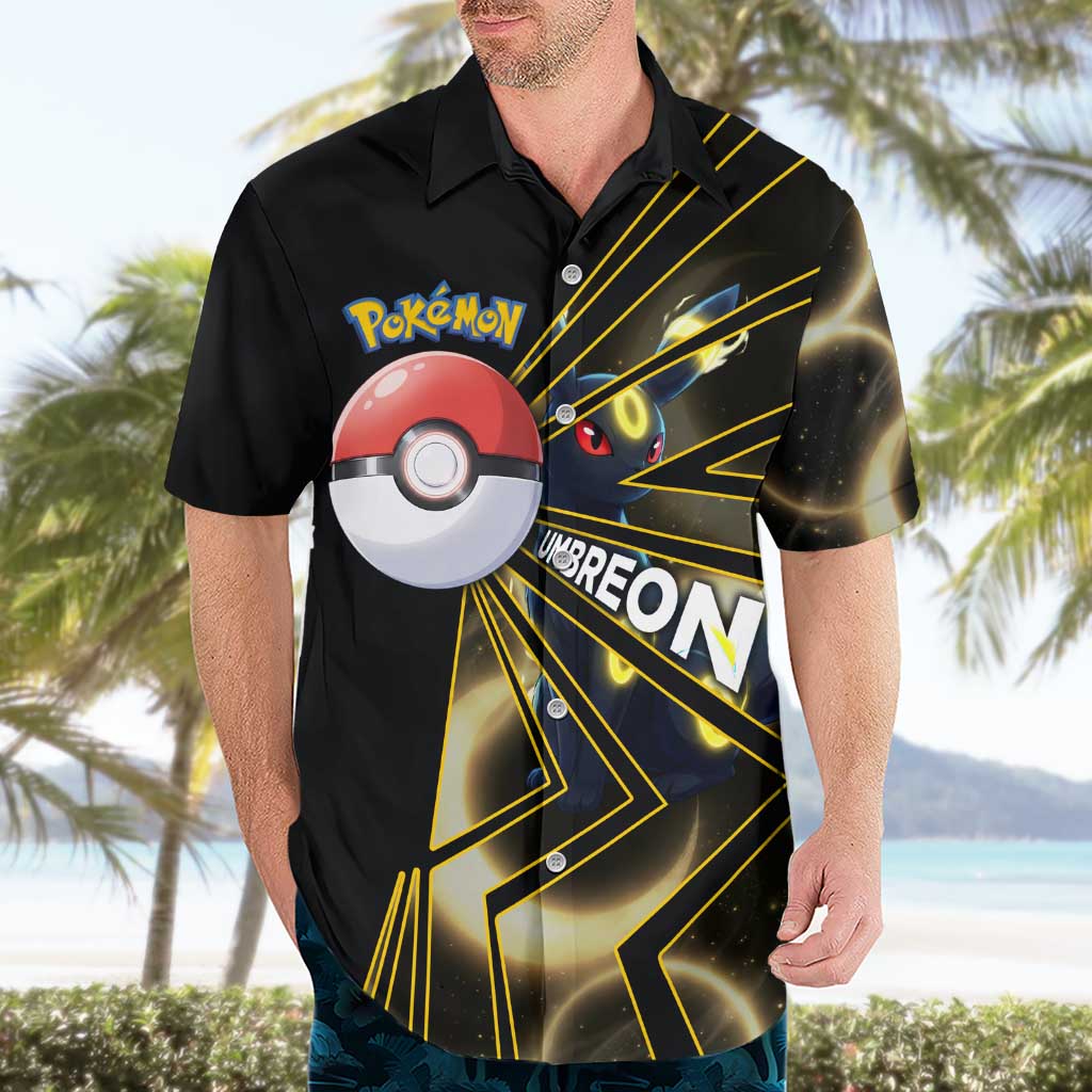 Umbreon Poké Hawaiian Shirt Lunar Eclipse Comic Style