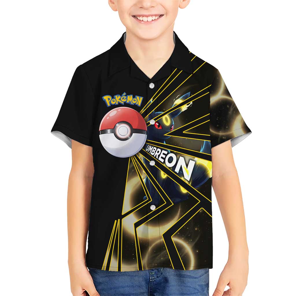 Umbreon Poké Hawaiian Shirt Lunar Eclipse Comic Style