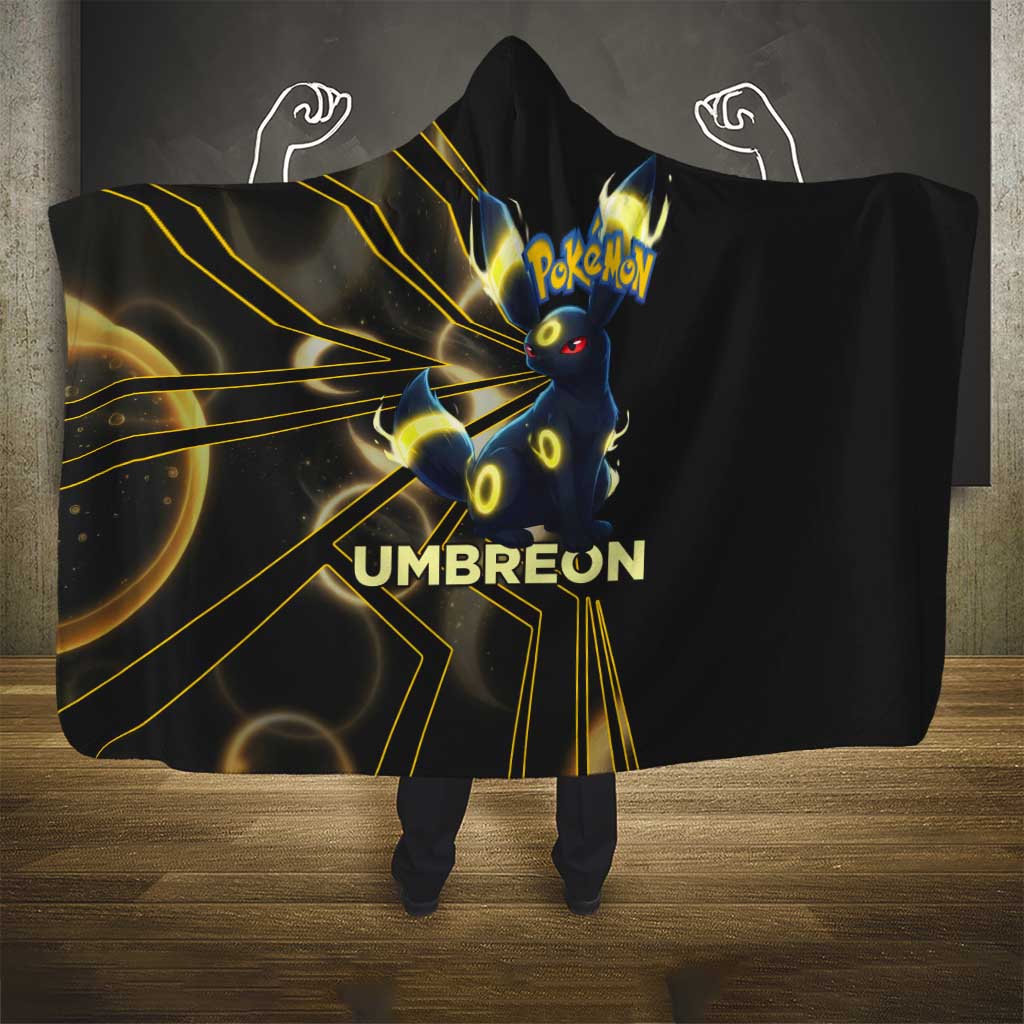Umbreon Poké Hooded Blanket Lunar Eclipse Comic Style