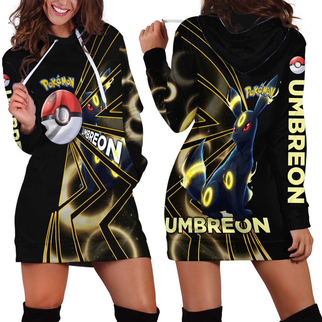 Umbreon Poké Hoodie Dress Lunar Eclipse Comic Style