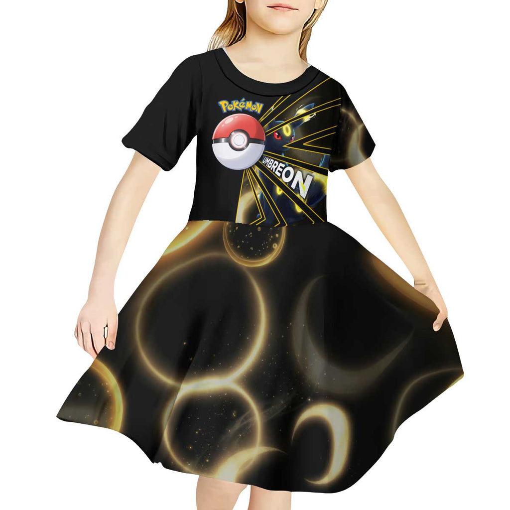 Umbreon Poké Kid Short Sleeve Dress Lunar Eclipse Comic Style