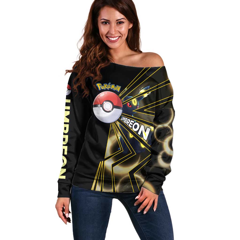 Umbreon Poké Off Shoulder Sweater Lunar Eclipse Comic Style