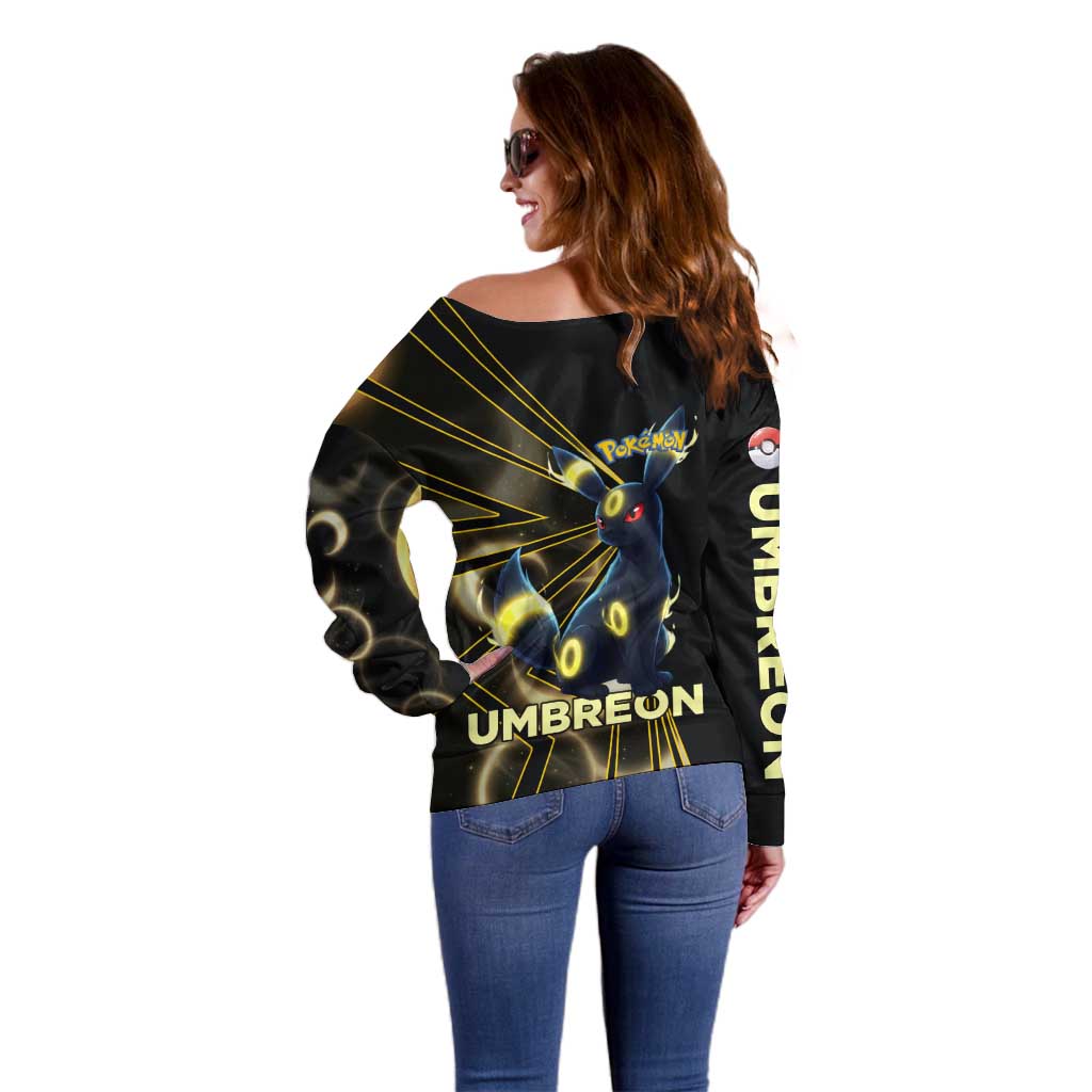 Umbreon Poké Off Shoulder Sweater Lunar Eclipse Comic Style