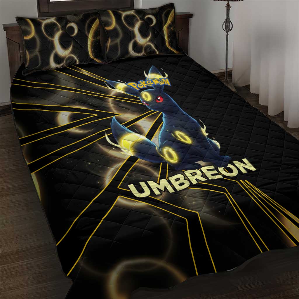 Umbreon Poké Quilt Bed Set Lunar Eclipse Comic Style