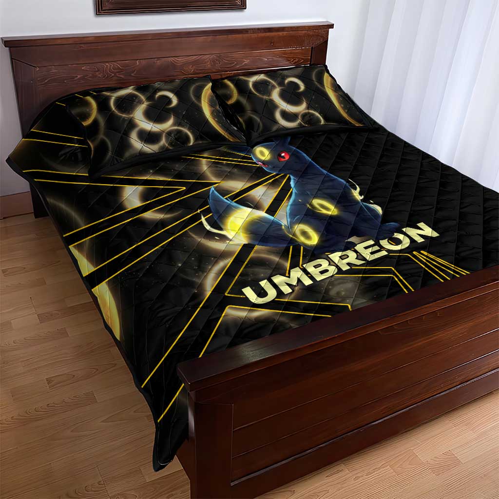 Umbreon Poké Quilt Bed Set Lunar Eclipse Comic Style