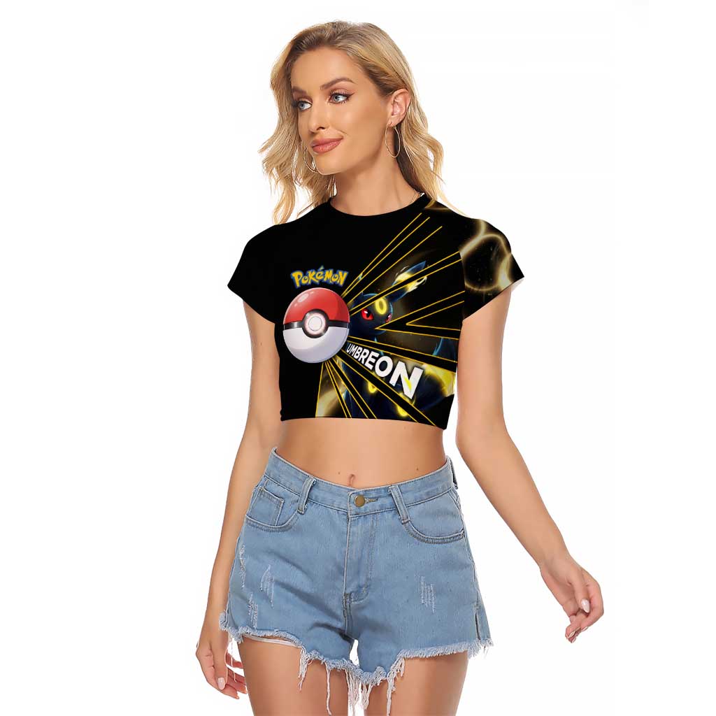Umbreon Poké Raglan Cropped T Shirt Lunar Eclipse Comic Style