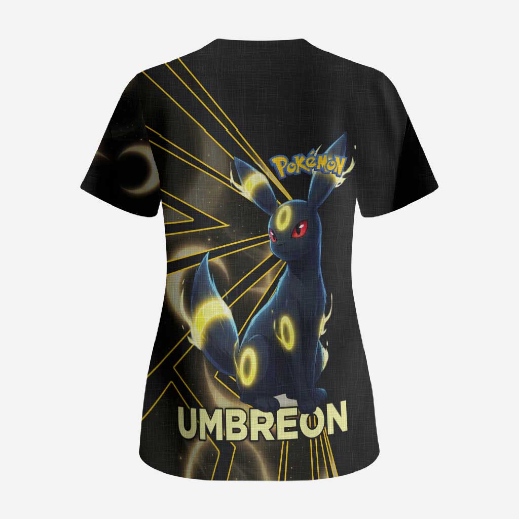 Umbreon Poké Scrub Top Lunar Eclipse Comic Style