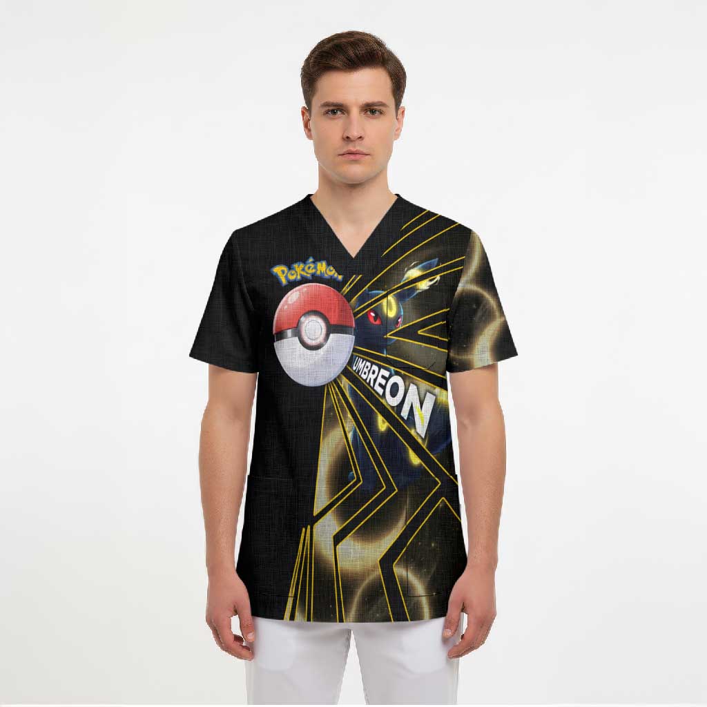Umbreon Poké Scrub Top Lunar Eclipse Comic Style