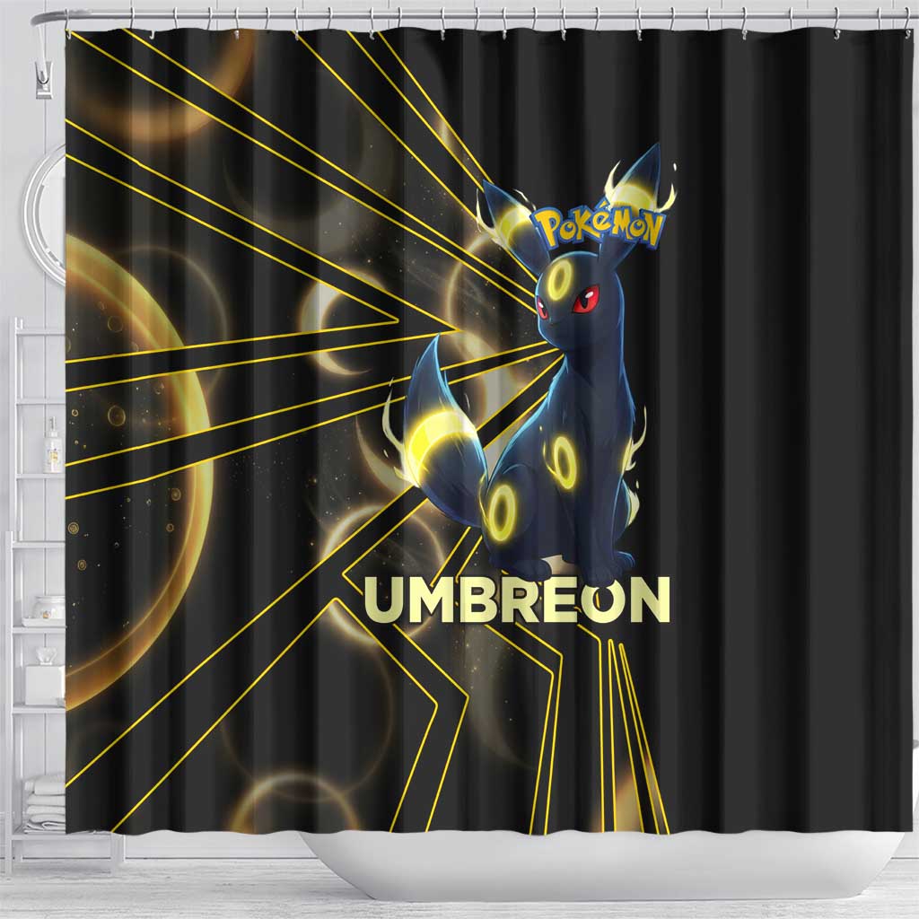 Umbreon Poké Shower Curtain Lunar Eclipse Comic Style