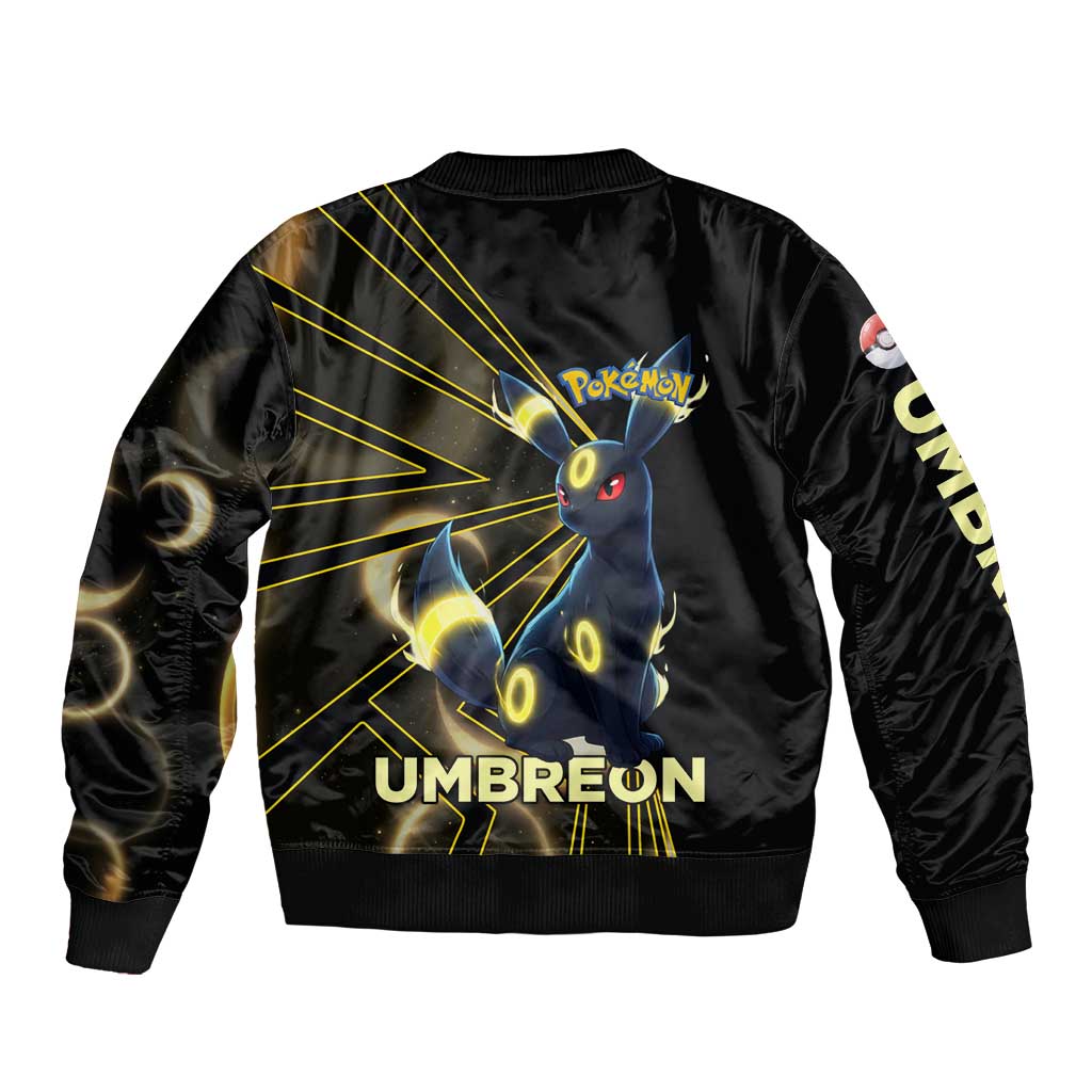 Umbreon Poké Sleeve Zip Bomber Jacket Lunar Eclipse Comic Style
