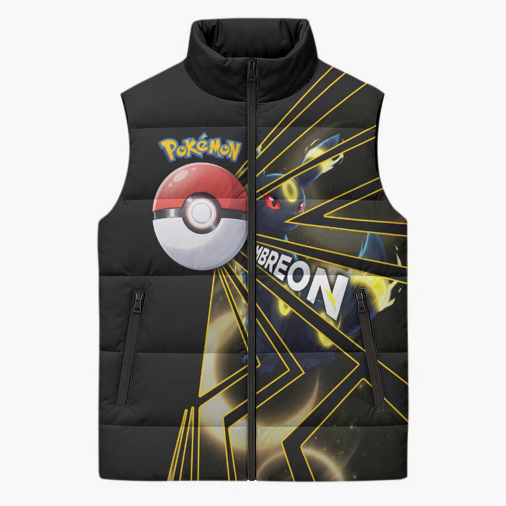 Umbreon Poké Sleeveless Puffer Jacket Lunar Eclipse Comic Style