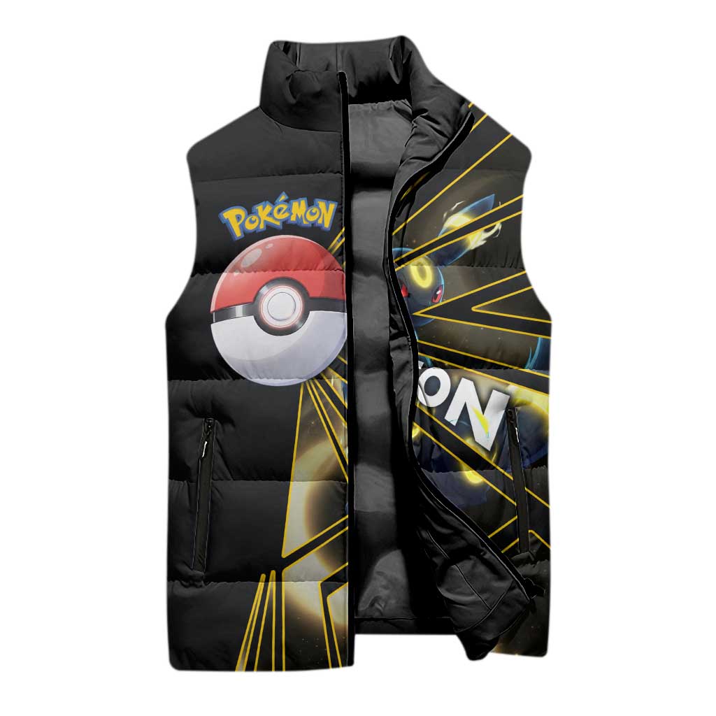 Umbreon Poké Sleeveless Puffer Jacket Lunar Eclipse Comic Style