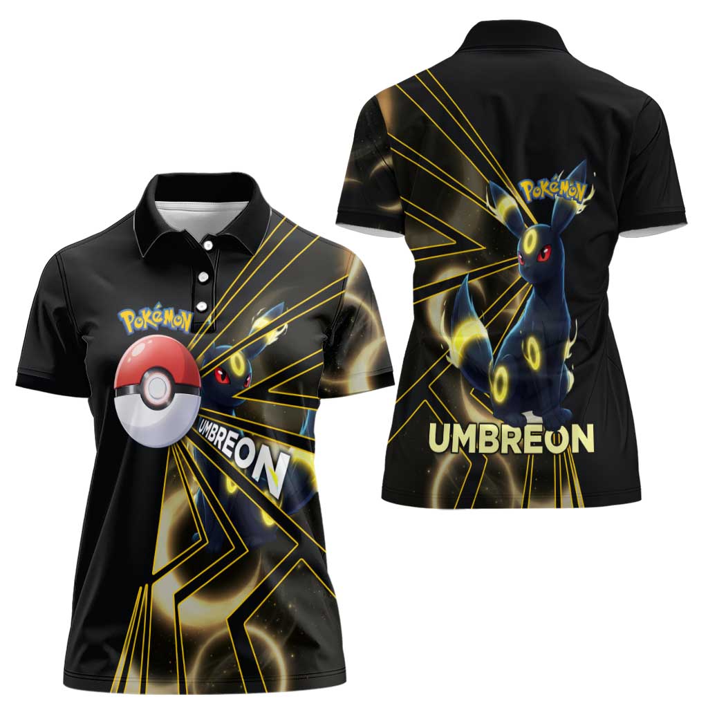 Umbreon Poké Women Polo Shirt Lunar Eclipse Comic Style