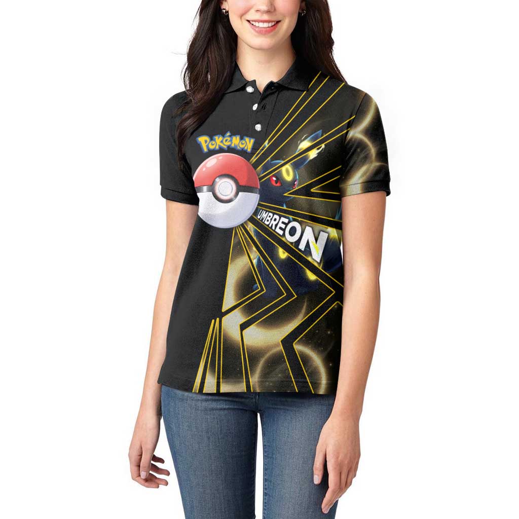 Umbreon Poké Women Polo Shirt Lunar Eclipse Comic Style