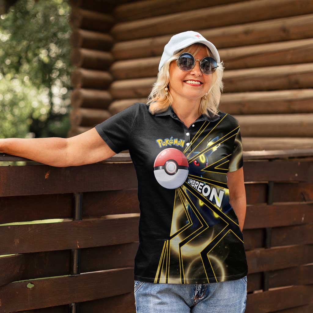 Umbreon Poké Women Polo Shirt Lunar Eclipse Comic Style