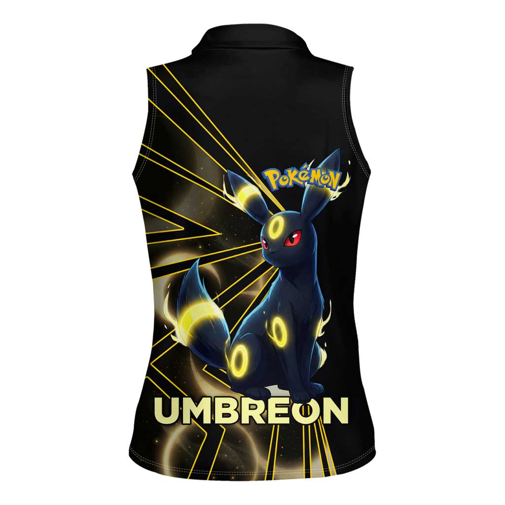 Umbreon Poké Women Sleeveless Polo Shirt Lunar Eclipse Comic Style