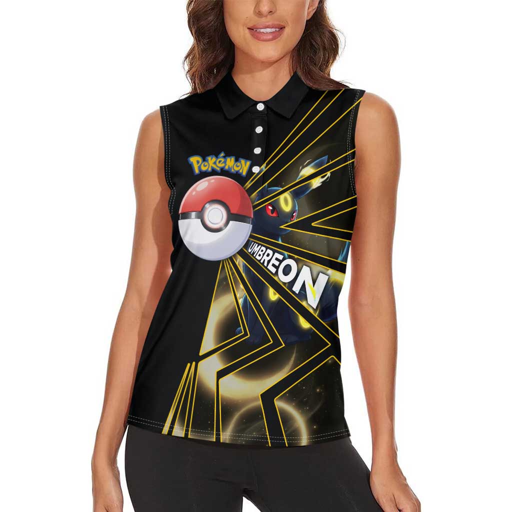 Umbreon Poké Women Sleeveless Polo Shirt Lunar Eclipse Comic Style
