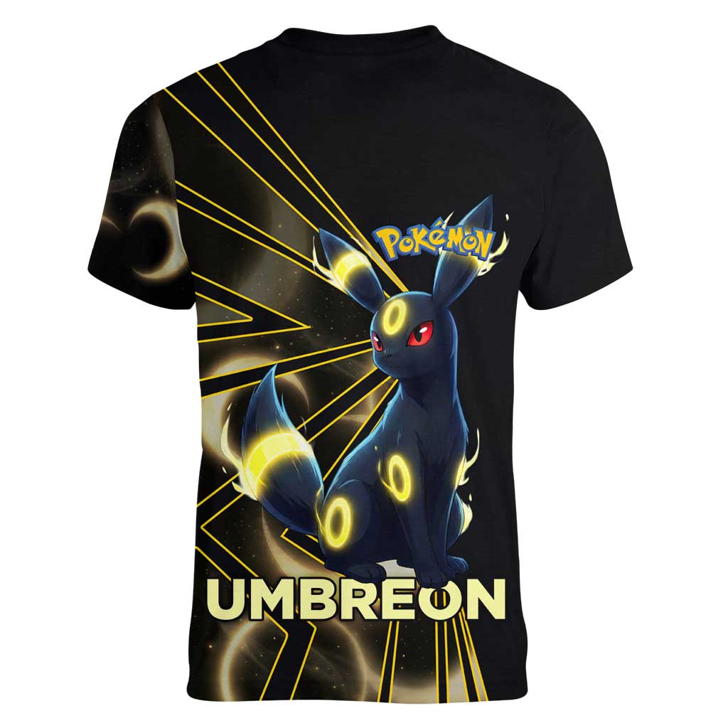 Umbreon Poké Women V-Neck T-Shirt Lunar Eclipse Comic Style