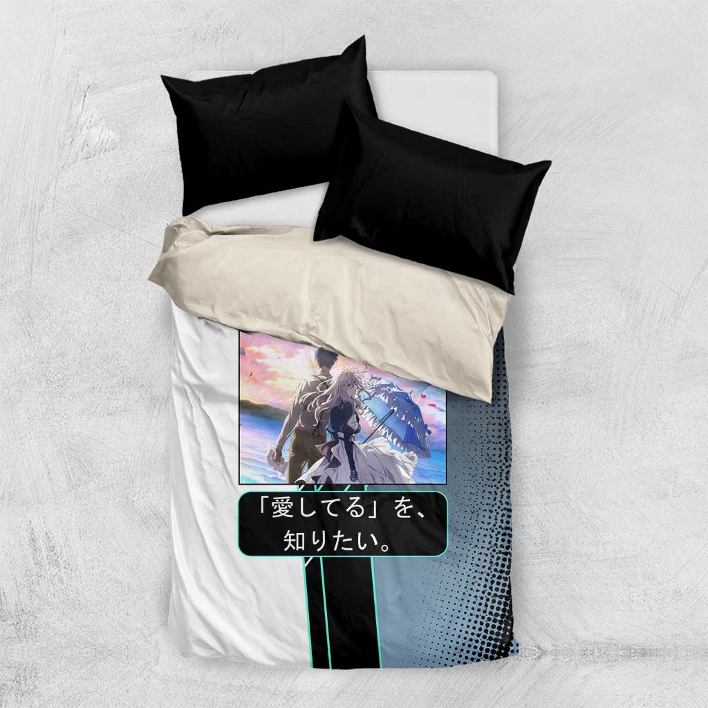 Violet Evergarden Bedding Set Emotional Anime Romanticism Style
