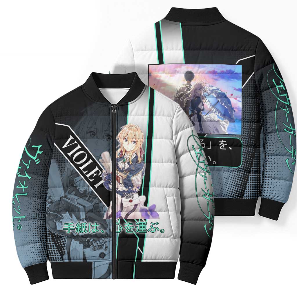 Violet Evergarden Bomber Puffer Jacket Emotional Anime Romanticism Style