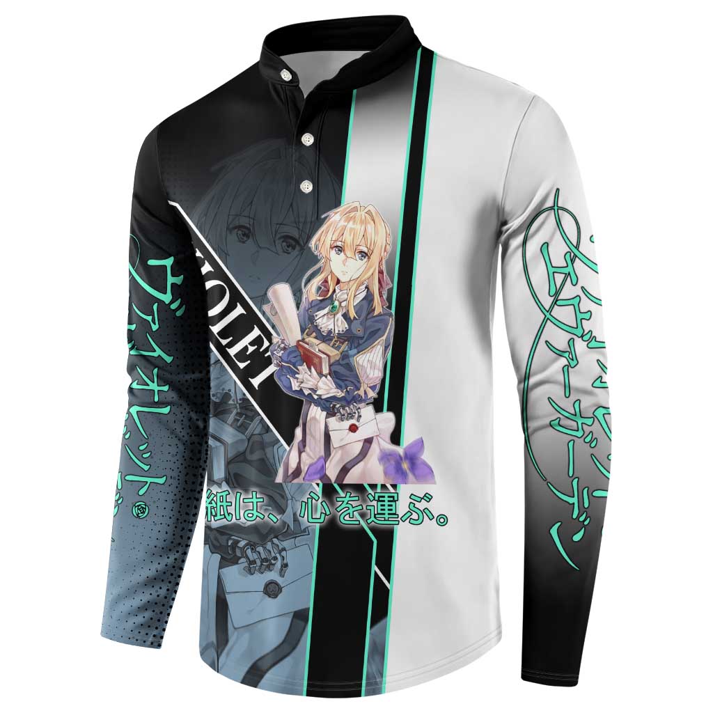 Violet Evergarden Button Sweatshirt Emotional Anime Romanticism Style