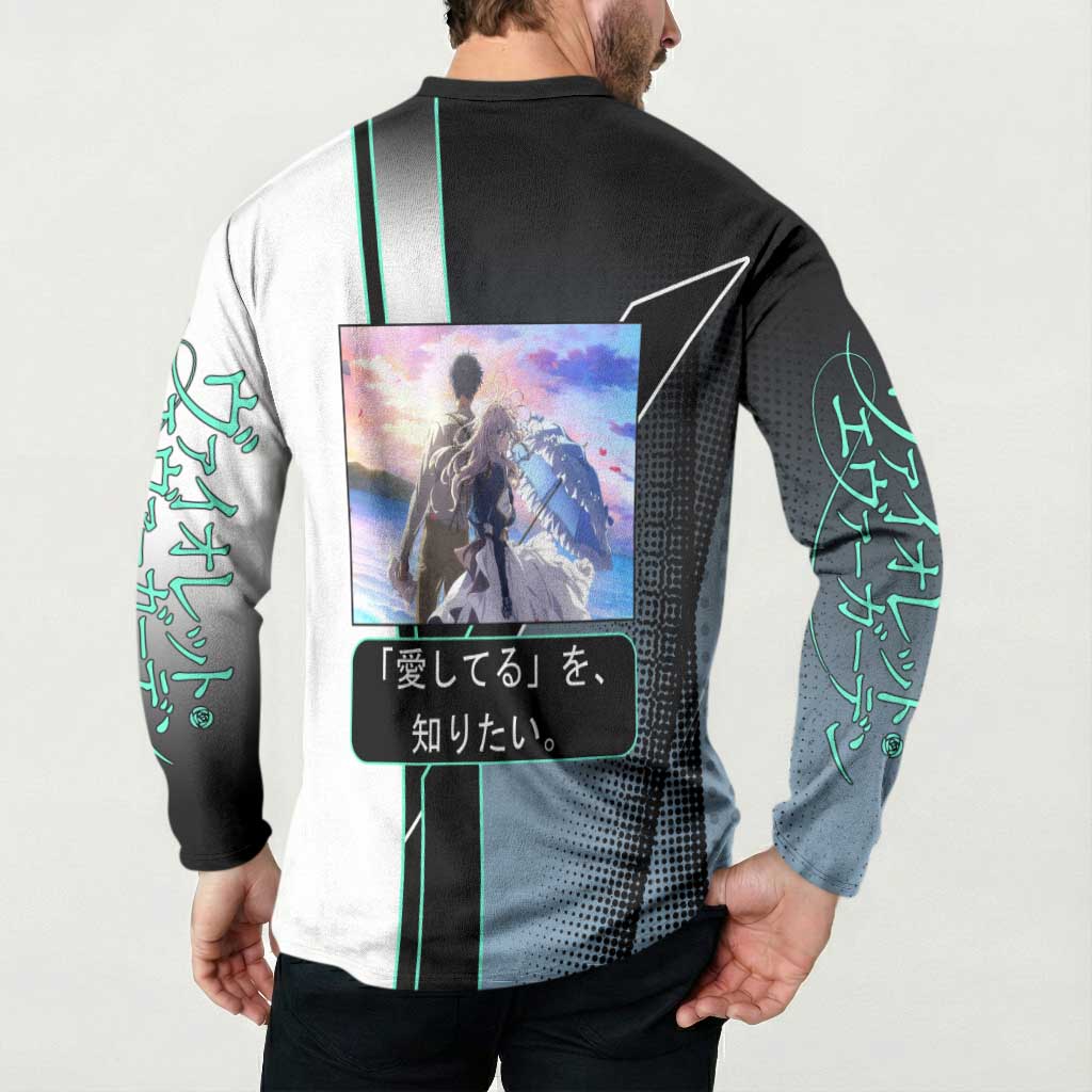 Violet Evergarden Button Sweatshirt Emotional Anime Romanticism Style