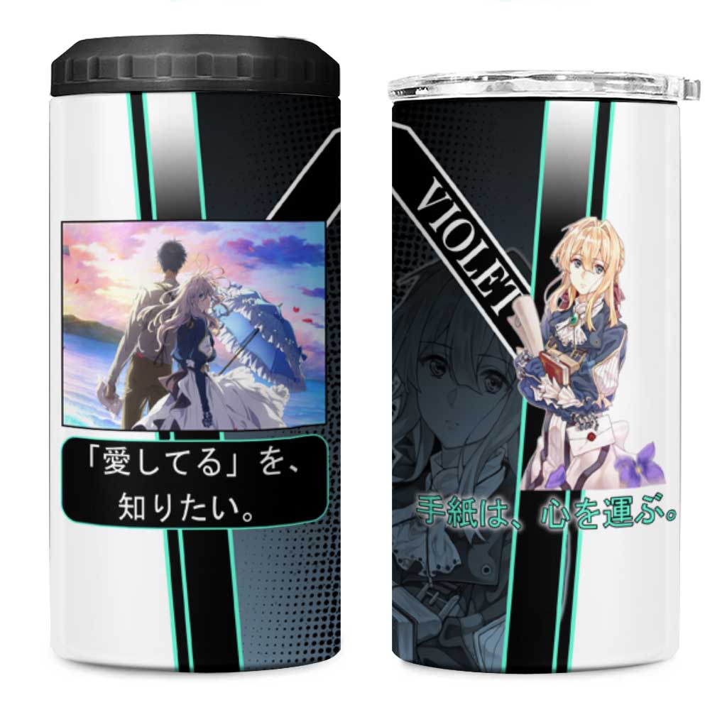 Violet Evergarden 4 in 1 Can Cooler Tumbler Emotional Anime Romanticism Style