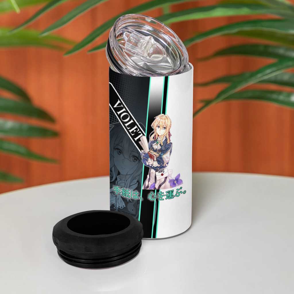 Violet Evergarden 4 in 1 Can Cooler Tumbler Emotional Anime Romanticism Style