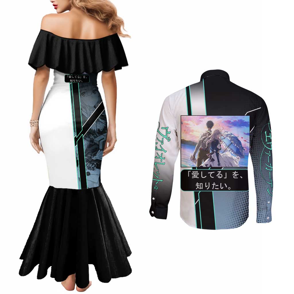 Violet Evergarden Couples Matching Mermaid Dress and Long Sleeve Button Shirt Emotional Anime Romanticism Style