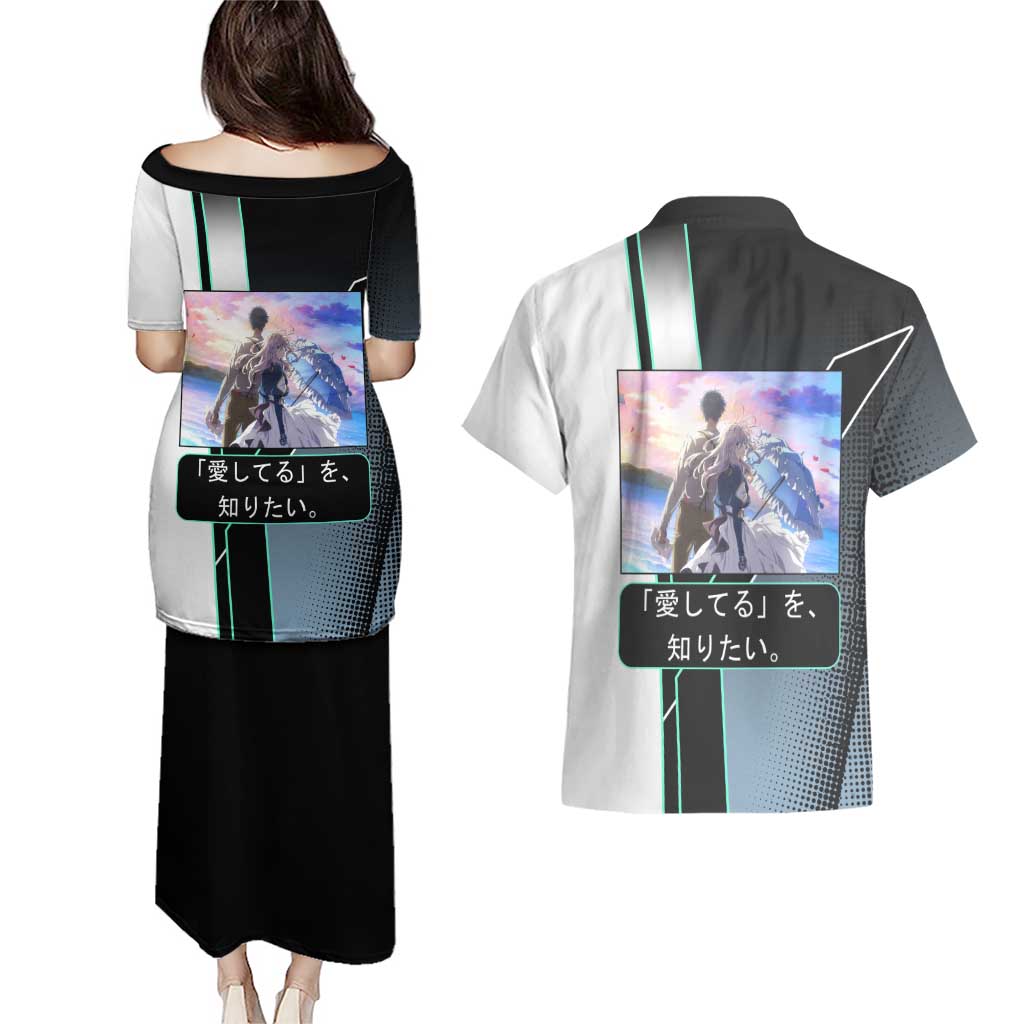 Violet Evergarden Couples Matching Puletasi and Hawaiian Shirt Emotional Anime Romanticism Style