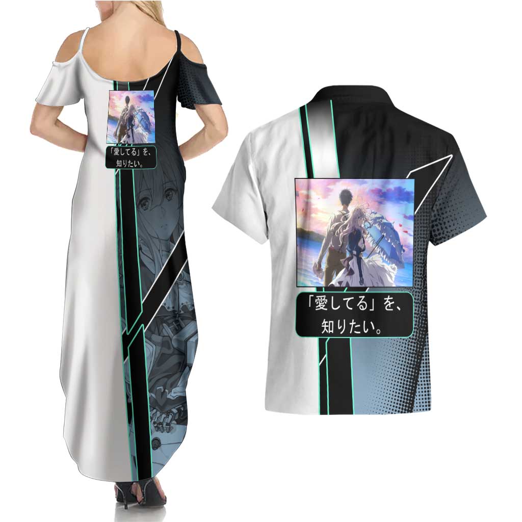 Violet Evergarden Couples Matching Summer Maxi Dress and Hawaiian Shirt Emotional Anime Romanticism Style