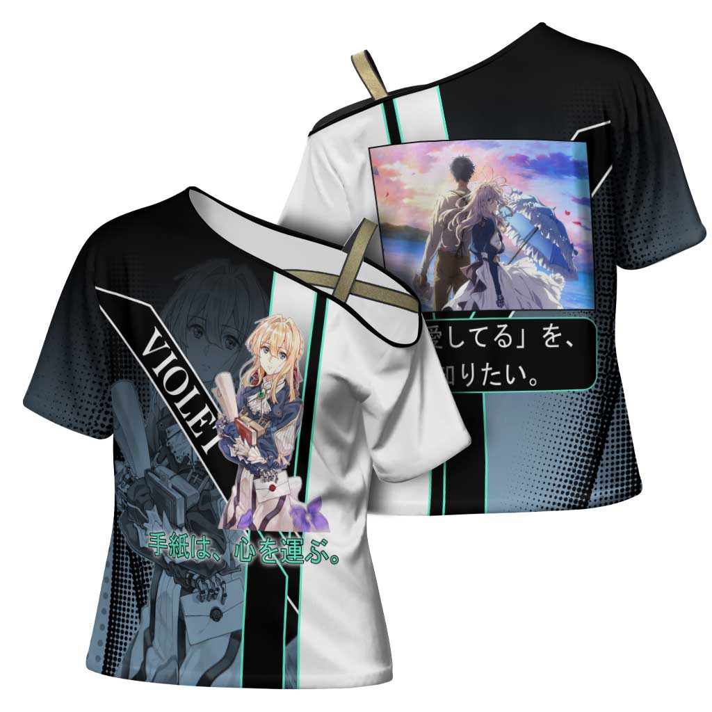 Violet Evergarden Cross Shoulder Shirt Emotional Anime Romanticism Style