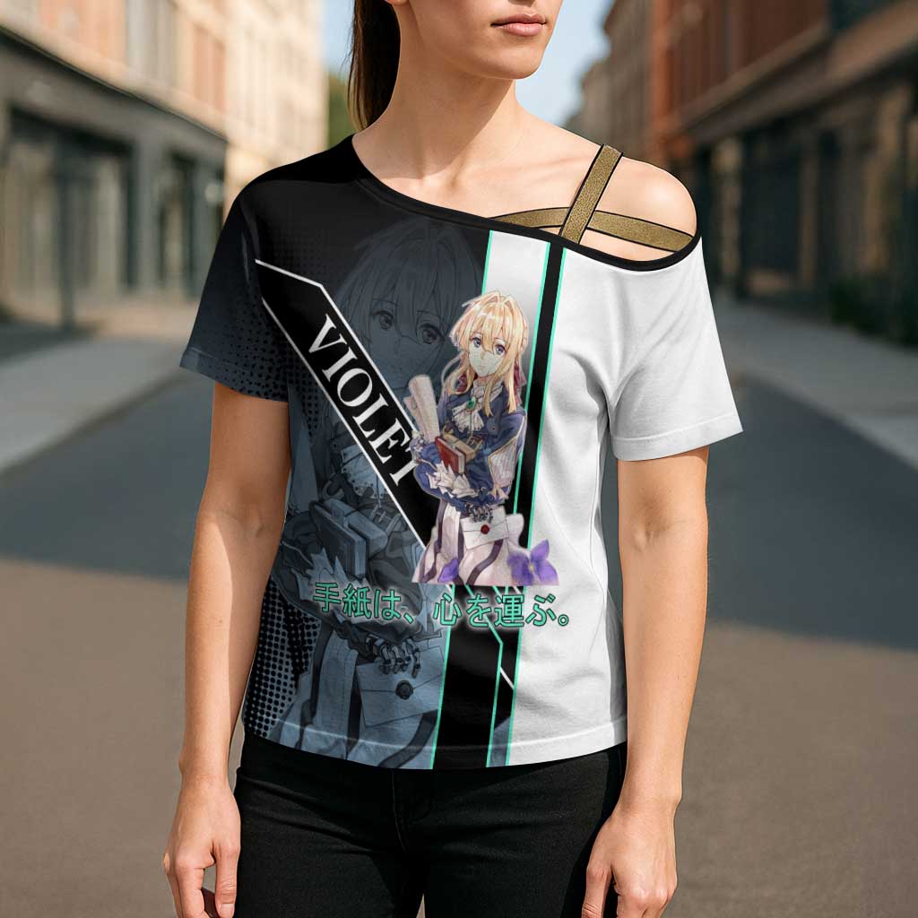 Violet Evergarden Cross Shoulder Shirt Emotional Anime Romanticism Style
