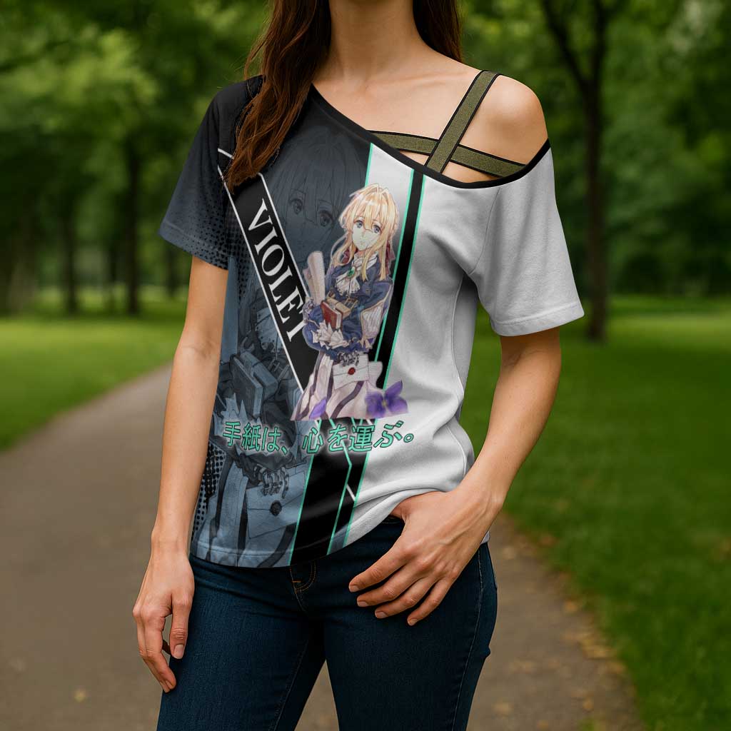 Violet Evergarden Cross Shoulder Shirt Emotional Anime Romanticism Style
