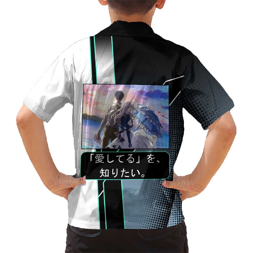 Violet Evergarden Family Matching Off Shoulder Maxi Dress and Hawaiian Shirt Emotional Anime Romanticism Style