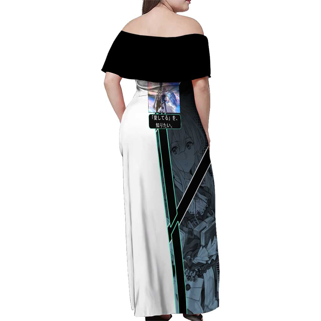 Violet Evergarden Family Matching Off Shoulder Maxi Dress and Hawaiian Shirt Emotional Anime Romanticism Style