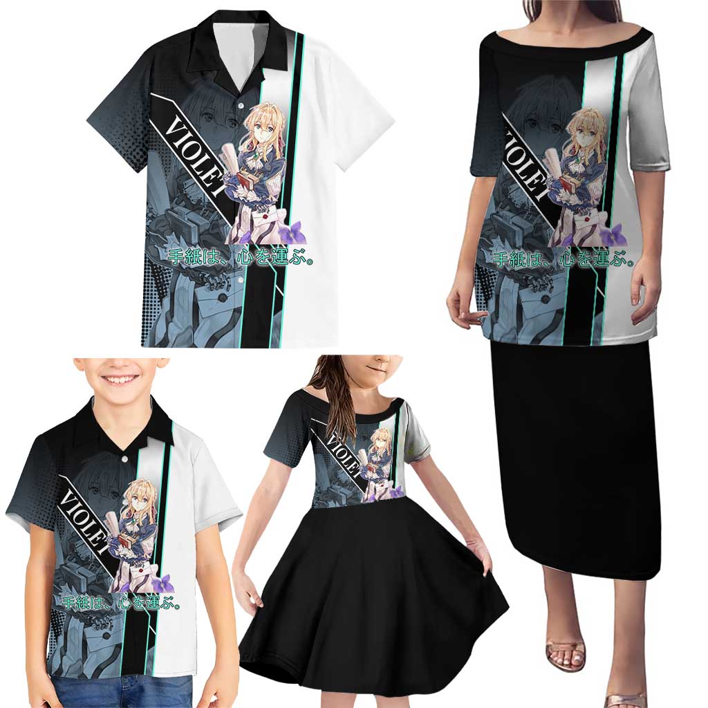 Violet Evergarden Family Matching Puletasi and Hawaiian Shirt Emotional Anime Romanticism Style