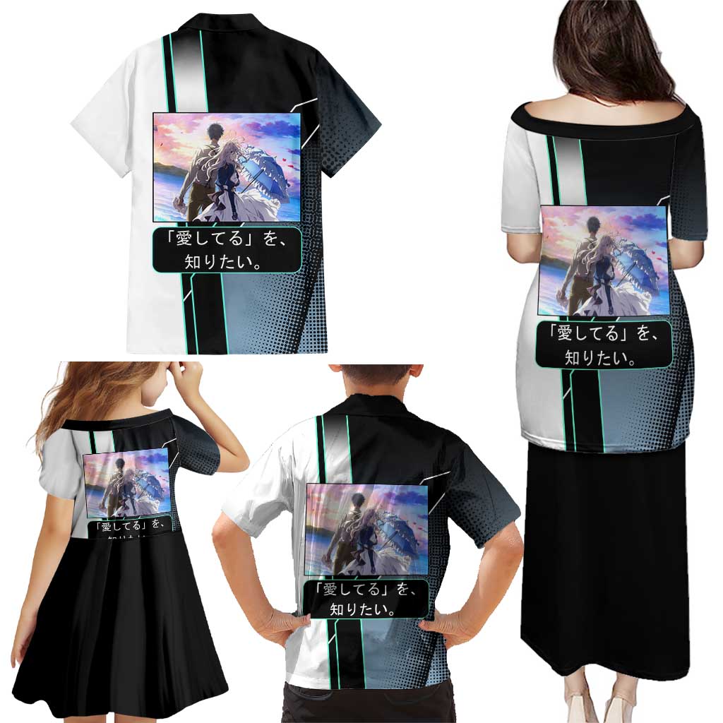 Violet Evergarden Family Matching Puletasi and Hawaiian Shirt Emotional Anime Romanticism Style