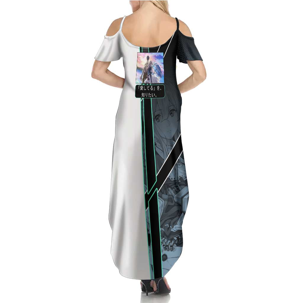 Violet Evergarden Family Matching Summer Maxi Dress and Hawaiian Shirt Emotional Anime Romanticism Style