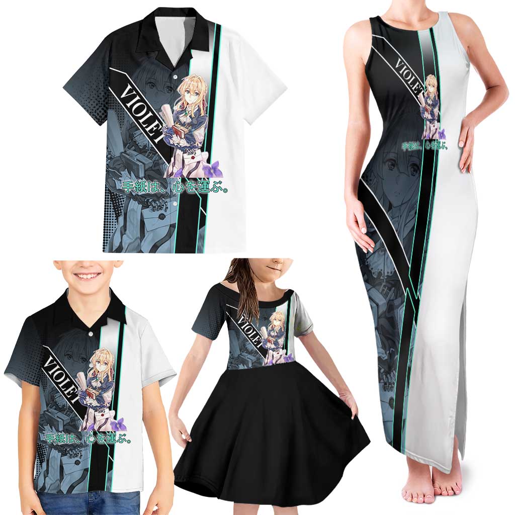 Violet Evergarden Family Matching Tank Maxi Dress and Hawaiian Shirt Emotional Anime Romanticism Style