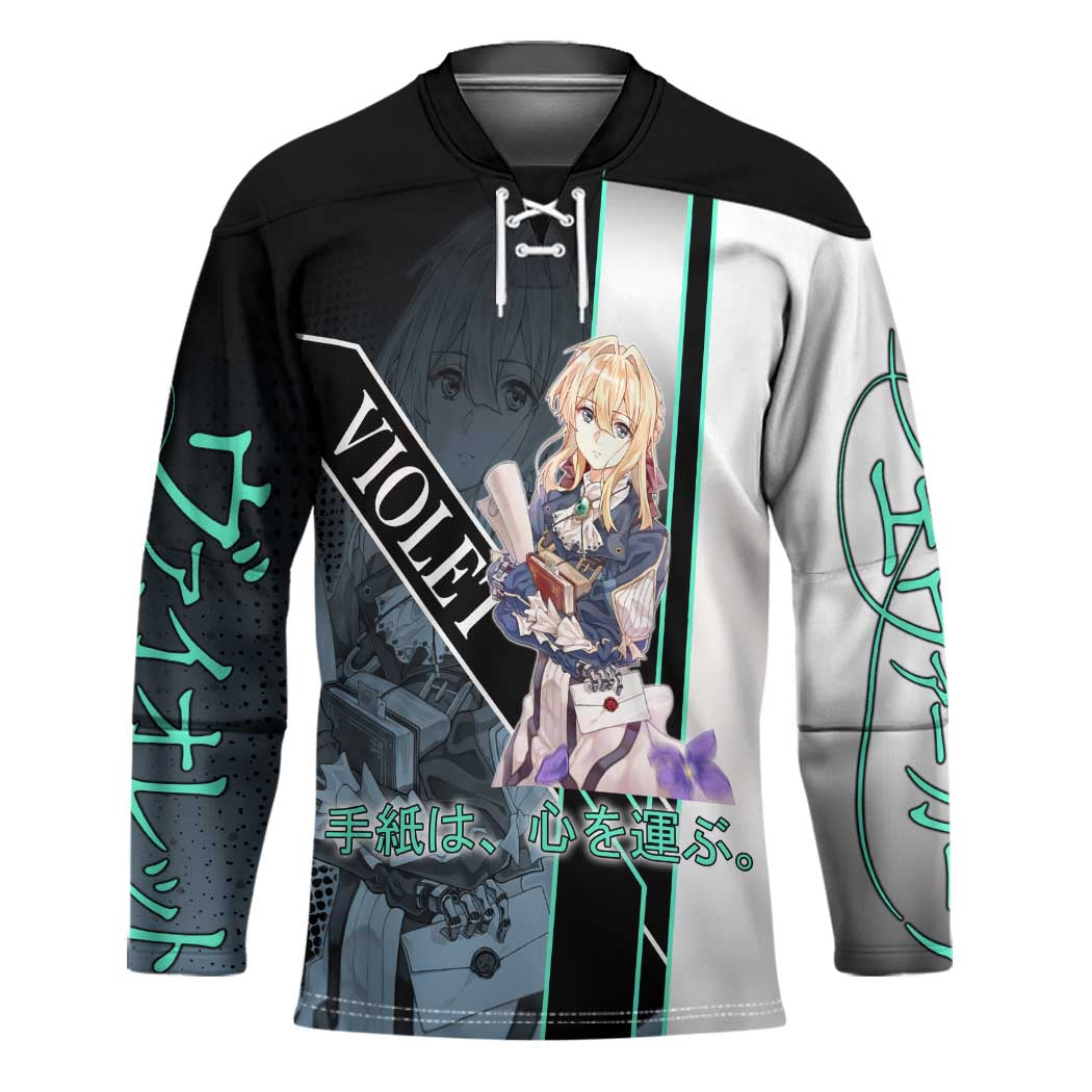 Violet Evergarden Hockey Jersey Emotional Anime Romanticism Style