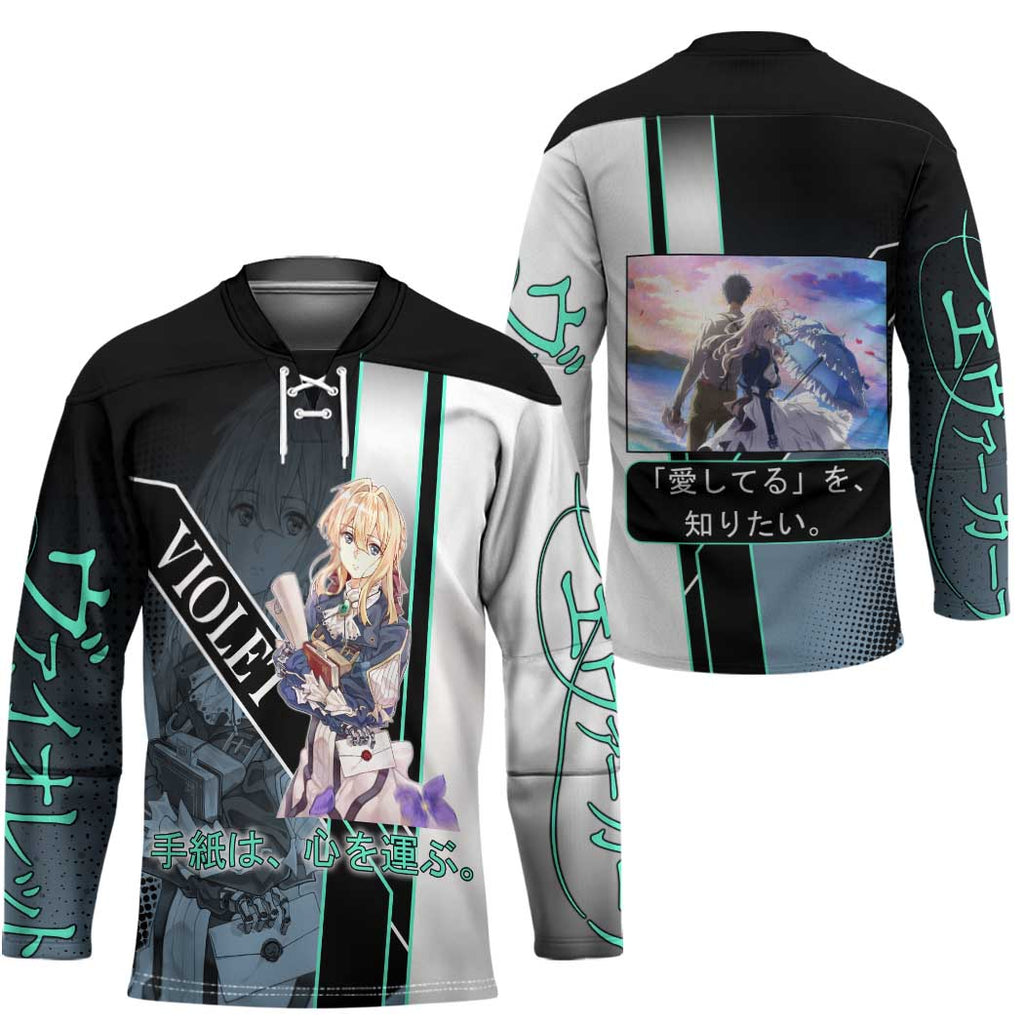 Violet Evergarden Hockey Jersey Emotional Anime Romanticism Style