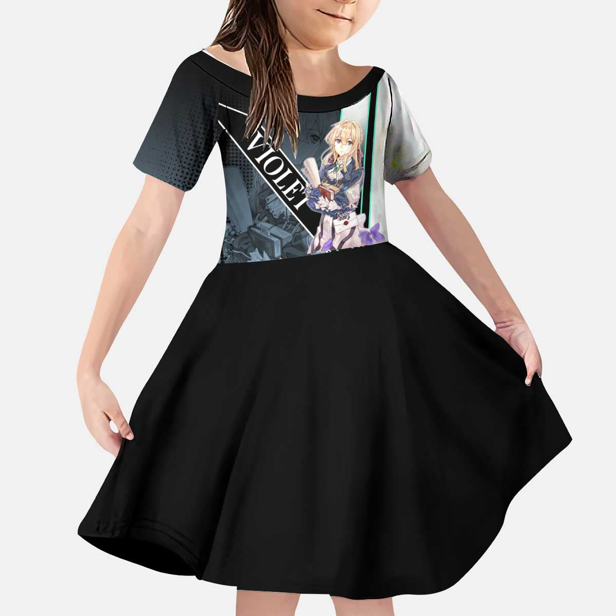 Violet Evergarden Kid Short Sleeve Dress Emotional Anime Romanticism Style
