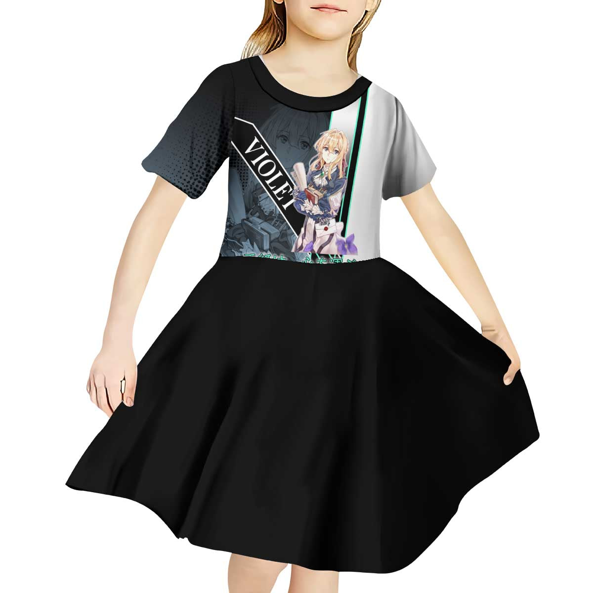 Violet Evergarden Kid Short Sleeve Dress Emotional Anime Romanticism Style