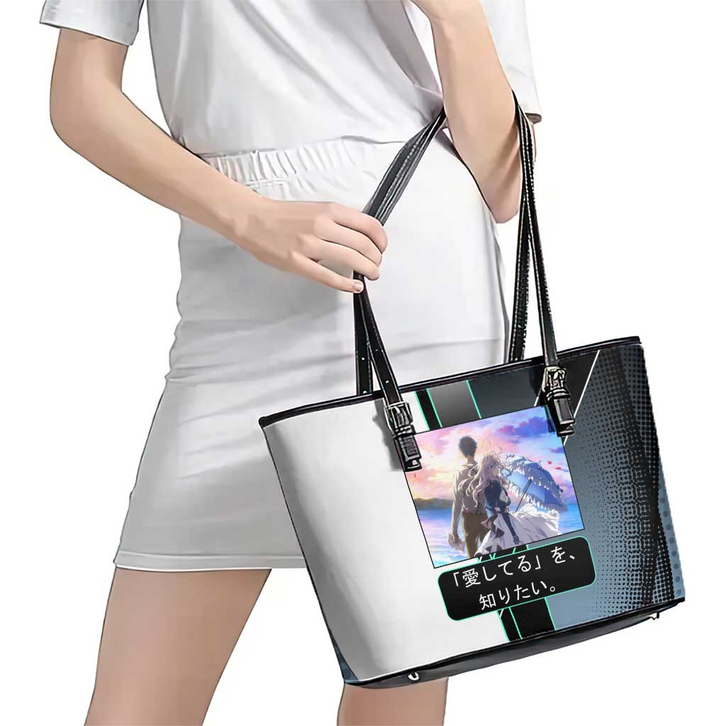 Violet Evergarden Leather Tote Bag Emotional Anime Romanticism Style