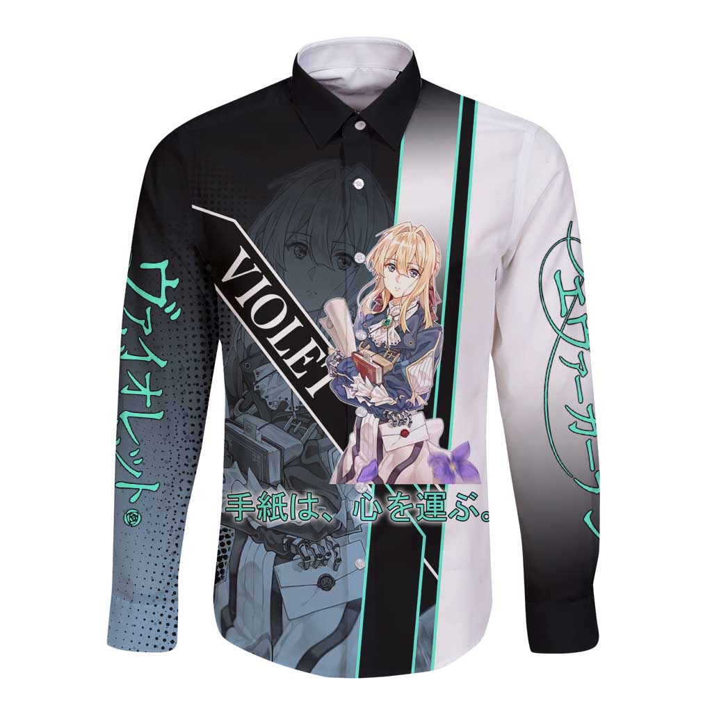 Violet Evergarden Long Sleeve Button Shirt Emotional Anime Romanticism Style