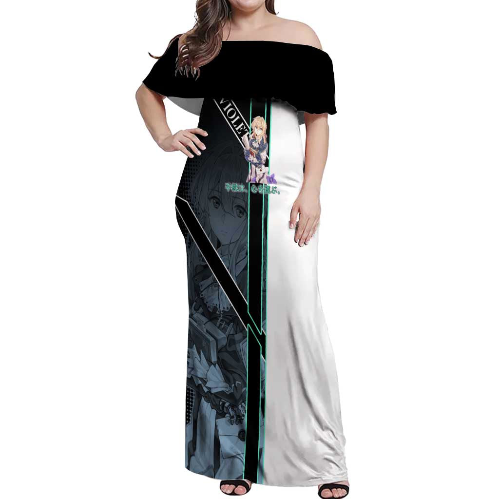 Violet Evergarden Off Shoulder Maxi Dress Emotional Anime Romanticism Style