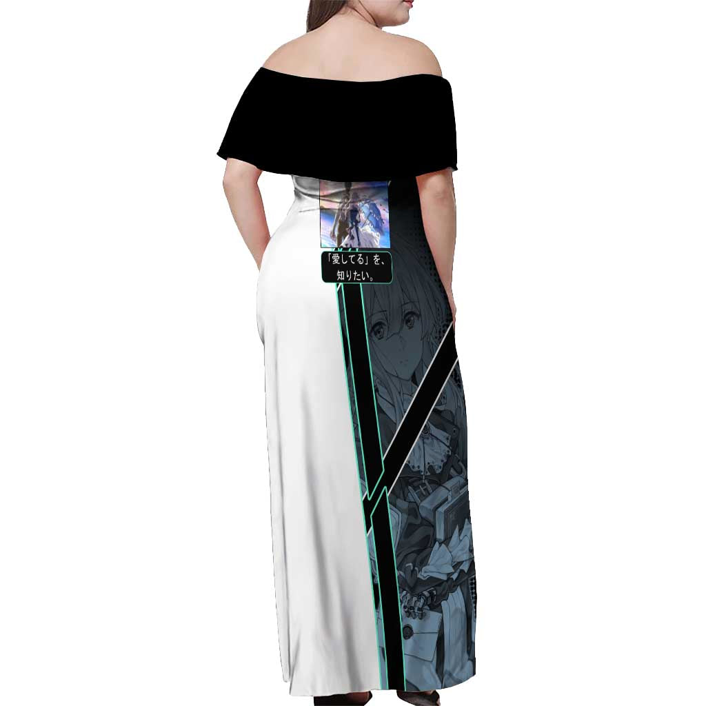 Violet Evergarden Off Shoulder Maxi Dress Emotional Anime Romanticism Style