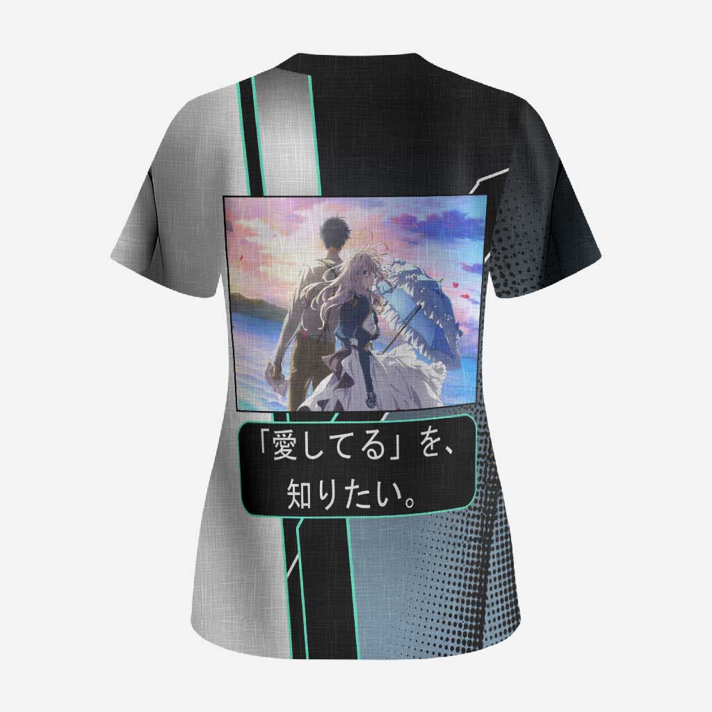 Violet Evergarden Scrub Top Emotional Anime Romanticism Style